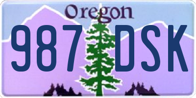 OR license plate 987DSK