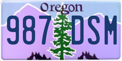 OR license plate 987DSM