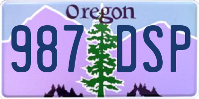 OR license plate 987DSP