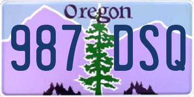 OR license plate 987DSQ