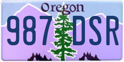 OR license plate 987DSR