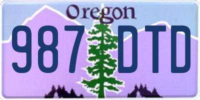 OR license plate 987DTD