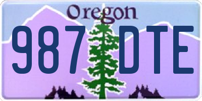 OR license plate 987DTE