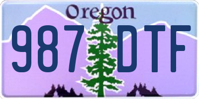OR license plate 987DTF