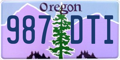 OR license plate 987DTI