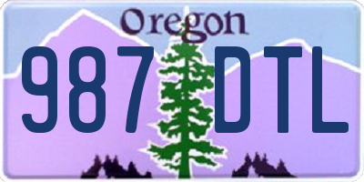 OR license plate 987DTL