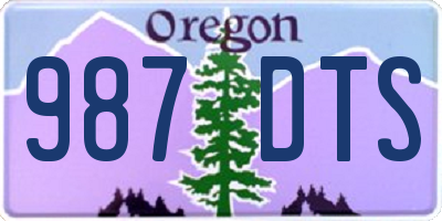 OR license plate 987DTS