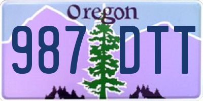 OR license plate 987DTT