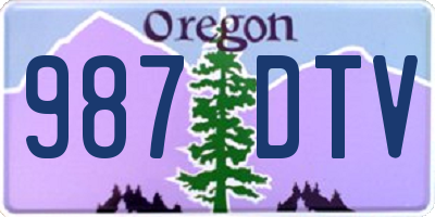 OR license plate 987DTV