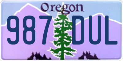 OR license plate 987DUL