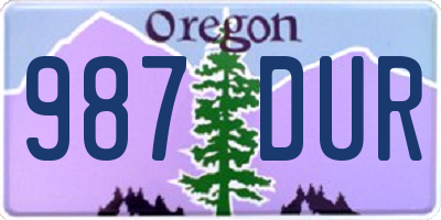 OR license plate 987DUR
