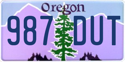 OR license plate 987DUT