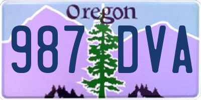 OR license plate 987DVA