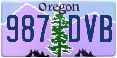 OR license plate 987DVB