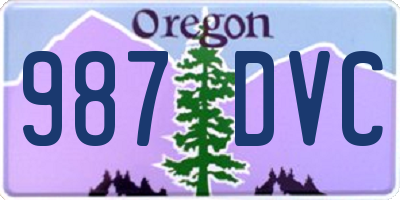 OR license plate 987DVC