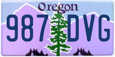OR license plate 987DVG