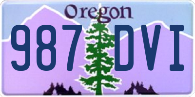 OR license plate 987DVI