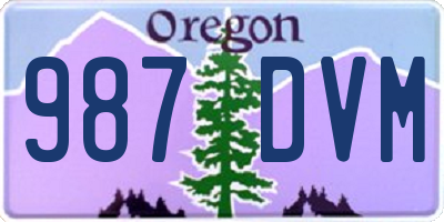 OR license plate 987DVM
