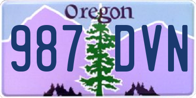 OR license plate 987DVN