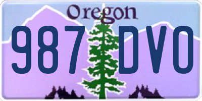 OR license plate 987DVO