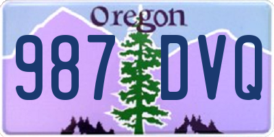 OR license plate 987DVQ