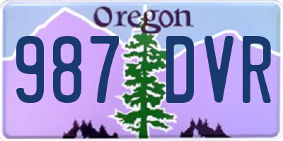 OR license plate 987DVR