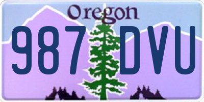 OR license plate 987DVU