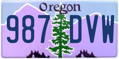 OR license plate 987DVW