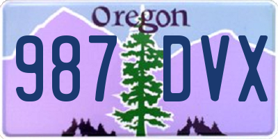 OR license plate 987DVX