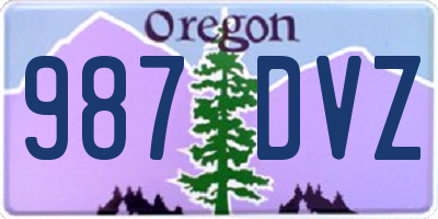 OR license plate 987DVZ