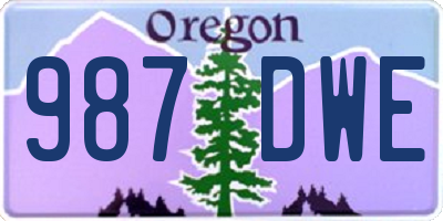 OR license plate 987DWE
