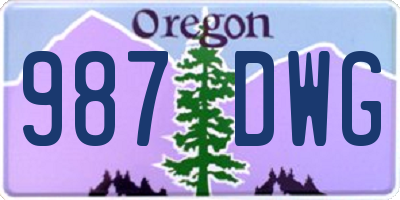 OR license plate 987DWG