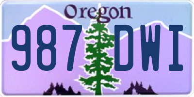 OR license plate 987DWI