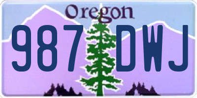 OR license plate 987DWJ