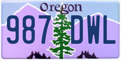 OR license plate 987DWL
