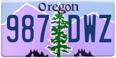 OR license plate 987DWZ
