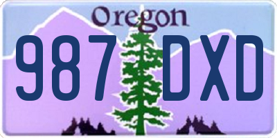 OR license plate 987DXD