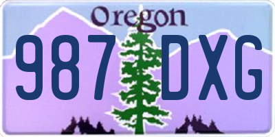 OR license plate 987DXG