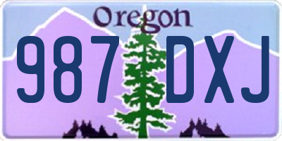 OR license plate 987DXJ