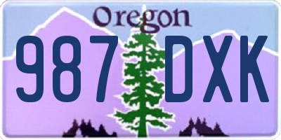 OR license plate 987DXK