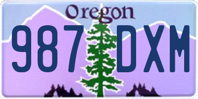 OR license plate 987DXM