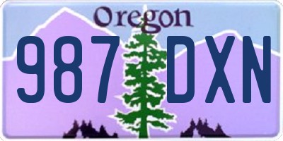 OR license plate 987DXN