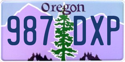 OR license plate 987DXP