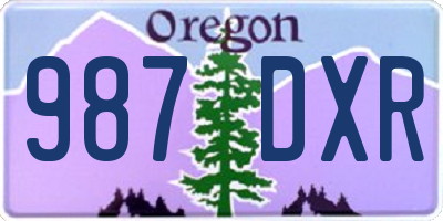 OR license plate 987DXR