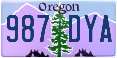 OR license plate 987DYA