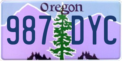 OR license plate 987DYC