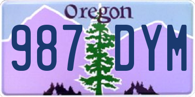 OR license plate 987DYM