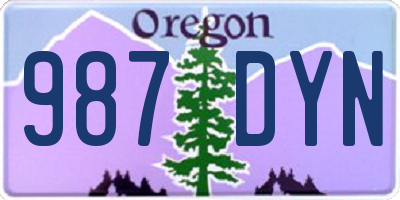OR license plate 987DYN