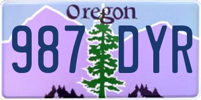 OR license plate 987DYR