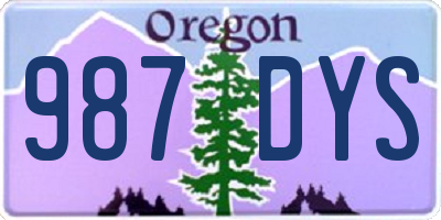 OR license plate 987DYS